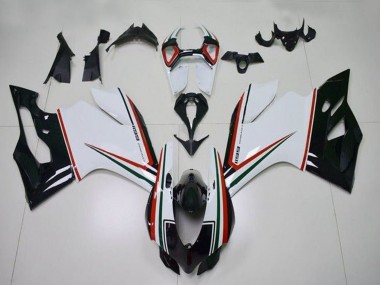 Best 2011-2014 Ducati Panigale 1199 Motorcycle Fairings - White Red Green Glossy Black