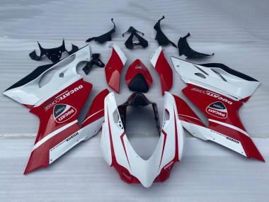 Best 2011-2014 Ducati Panigale 1199 Motorcycle Fairings - White Red Glossy Black