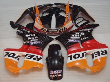 Best 1996-1997 Honda CBR900RR 893 Motorcycle Fairings - Orange White Red Glossy Black Repsol