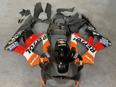 Best 2000-2001 Honda CBR900RR 929 Motorcycle Fairings - Orange White Red Glossy Black Repsol