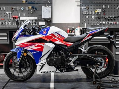 Best 2022 Honda CBR400R Motorcycle Fairings - White Red Blue