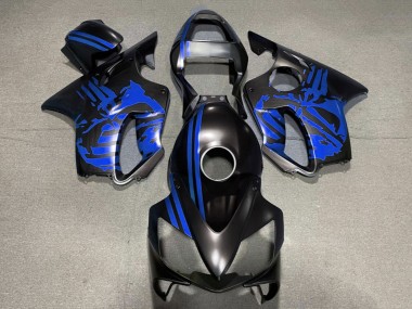 Best 2001-2003 Honda CBR600 F4i Motorcycle Fairings - Blue Matte Black Skull