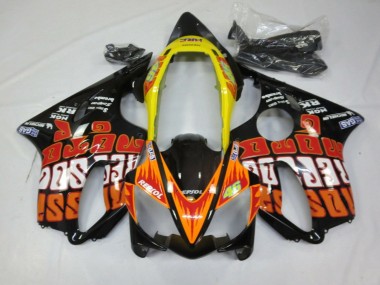 Best 2004-2007 Honda CBR600 F4i Motorcycle Fairings - Yellow Orange Glossy Black Rossi