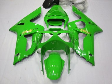 Best 2003-2004 Kawasaki ZX6R Motorcycle Fairings - Green Gold Decal