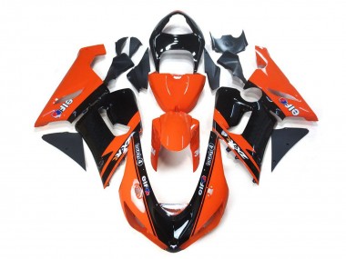 Best 2005-2006 Kawasaki ZX6R Motorcycle Fairings - Orange Black Elf