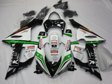 Best 2005-2006 Kawasaki ZX6R Motorcycle Fairings - White Black Green Red Rizoma Playboy