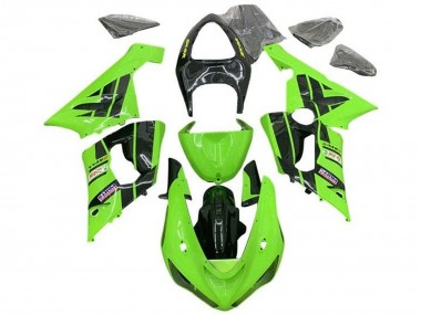 Best 2005-2006 Kawasaki ZX6R Motorcycle Fairings - Light Green Black Castrol