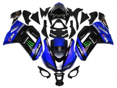 Best 2007-2008 Kawasaki ZX6R Motorcycle Fairings - Blue Black Green Monster