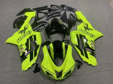 Best 2007-2008 Kawasaki ZX6R Motorcycle Fairings - Neon Yellow Black Icon