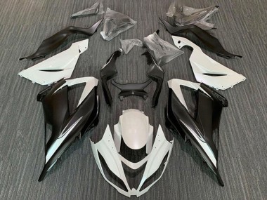 Best 2013-2018 Kawasaki ZX6R Motorcycle Fairing Kits - White Matte Black