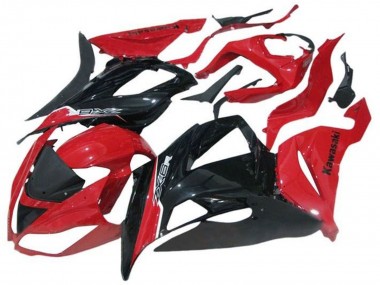 Best 2013-2018 Kawasaki ZX6R Motorcycle Fairing - Red Glossy Black