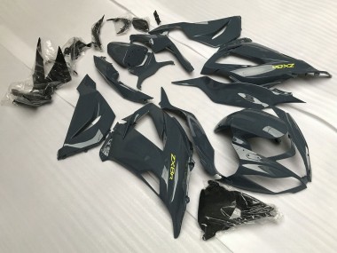 Best 2013-2018 Kawasaki ZX6R Motorcycle Fairings - Dark Grey Yellow
