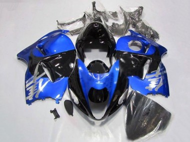 Best 1996-2007 Suzuki GSXR 1300 Hayabusa Motorcycle Fairings - Blue Chrome Black