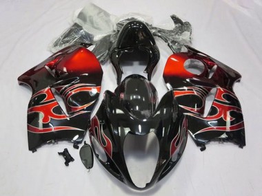 Best 1996-2007 Suzuki GSXR 1300 Hayabusa Motorcycle Fairings - Glossy Black Red Tribal