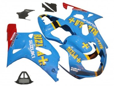 Best 2000-2002 Suzuki GSXR1000 Motorcycle Fairings - Blue Yellow Red Rizla
