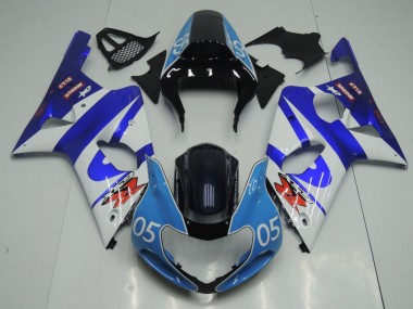 Best 2000-2002 Suzuki GSXR1000 Motorcycle Fairings - Blue White Glossy Black and Light Blue 05