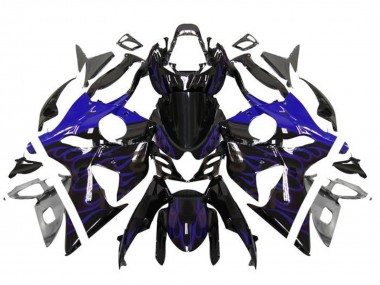 Best 2009-2016 Suzuki GSXR 1000 Motorcycle Fairings - Glossy Black Blue Flame