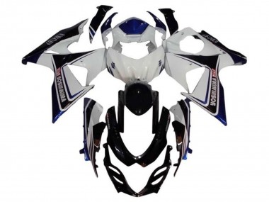 Best 2009-2016 Suzuki GSXR 1000 Motorcycle Fairing - White Blue Black Yoshimura