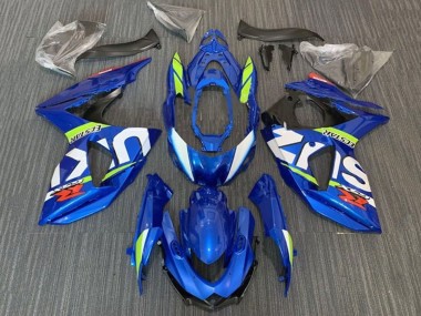Best 2009-2016 Suzuki GSXR 1000 Motorcycle Fairings - Blue Neon Green White Ecstar