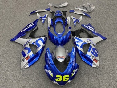 Best 2009-2016 Suzuki GSXR 1000 Motorcycle Fairings - Blue Silver 36