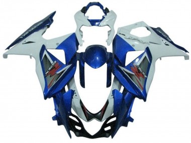 Best 2009-2016 Suzuki GSXR 1000 Bike Fairings - White Blue Silver