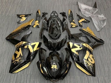 Best 2009-2016 Suzuki GSXR 1000 Motorcycle Fairings - Gold Glossy Black