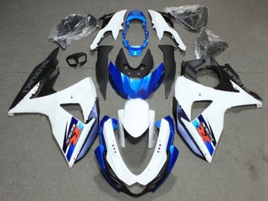 Best 2009-2016 Suzuki GSXR 1000 Bike Fairings - White Blue Black