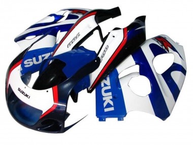 Best 1996-2000 Suzuki GSXR 600 / GSXR 750 Motorcycle Fairings - Blue White Dark Blue Red