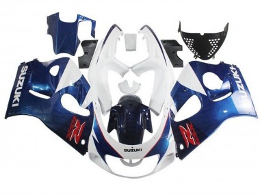 Best 1996-2000 Suzuki GSXR 600 / GSXR 750 Motorcycle Fairings - White Blue Red