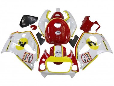 Best 1996-2000 Suzuki GSXR 600 / GSXR 750 Motorcycle Fairings - White Red Yellow Texaco