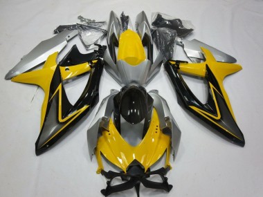 Best 2008-2010 Suzuki GSXR 600 / GSXR 750 Motorcycle Fairings - Yellow Silver Grey Black