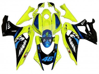 Best 2021-2024 Yamaha YZF R7 Motorcycle Fairings - Yellow Black Shark