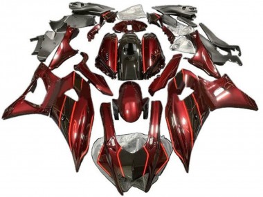 Best 2021-2024 Yamaha YZF R7 Motorcycle Fairings - Dark Red Black