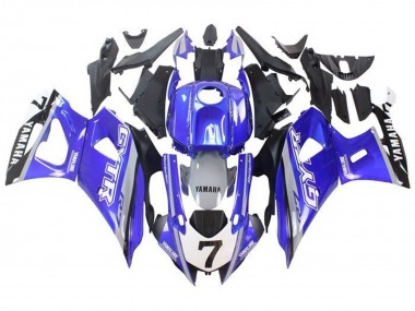 Best 2021-2024 Yamaha YZF R7 Motorcycle Fairings - Blue Grey White GYTR