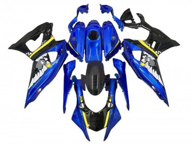 Best 2021-2024 Yamaha YZF R7 Motorcycle Fairings - Blue Black Yellow Shark