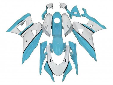 Best 2021-2024 Yamaha YZF R7 Motorcycle Fairings - Blue Turquoise White