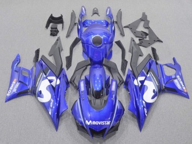 Best 2019-2021 Yamaha YZF R3/R25 Motorcycle Fairings - Blue White Black MoviStar