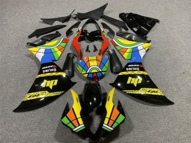 Best 2009-2011 Yamaha YZF 1000 R1 Motorcycle Fairings - Black Yellow HP Color Wheel