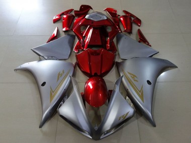 Best 2009-2011 Yamaha YZF 1000 R1 Motorcycle Fairings - Silver Red