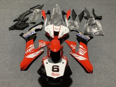 Best 2015-2019 Yamaha YZF 1000 R1 Motorcycle Fairings - White Red Black Milwaukee