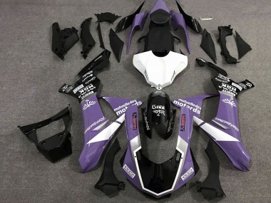 Best 2020-2025 Yamaha YZF 1000 R1 Motorcycle Fairings - Purple White Glossy Black Sam