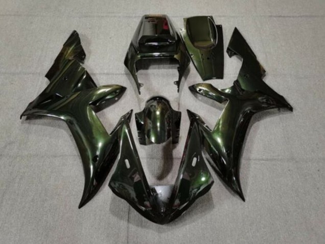 2002-2003 Yamaha YZF 1000 R1 Motorcycle Fairings - Dark Green Chameleon