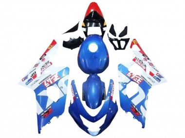 Best 2004-2005 Suzuki GSXR 600 / GSXR 750 Motorcycle Fairings - Blue White Red Motul