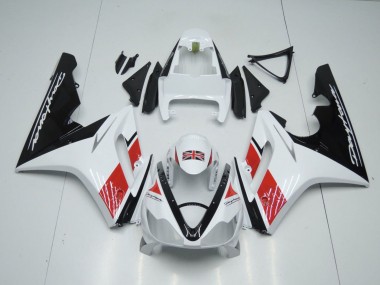 Best 2006-2008 Triumph Daytona 675 Triple Motorcycle Fairings - White Red Glossy Black