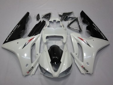 Best 2009-2012 Triumph Daytona 675 Triple Motorcycle Fairing - White Glossy Black