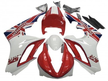 Best 2009-2012 Triumph Daytona 675 Triple Motorcycle Fairings - White Red