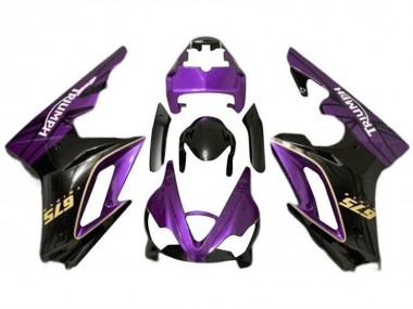 Best 2009-2012 Triumph Daytona 675 Triple Motorcycle Fairings - Purple Gold Glossy Black