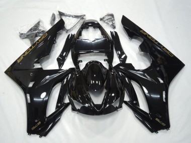 Best 2009-2012 Triumph Daytona 675 Triple Motorcycle Fairing - Glossy Black Gold Decals