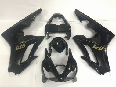 Best 2009-2012 Triumph Daytona 675 Triple Motorcycle Fairings - Glossy Black Gold Decals