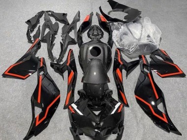 Best 2019-2025 Kawasaki ZX4R ZX-4RR Motorcycle Fairings - Faux Carbon Fiber Black Red